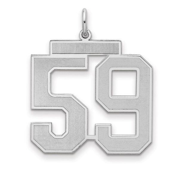 Sterling Silver Jersey Collection Large Number 59 Pendant